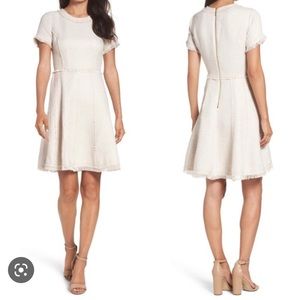 Eliza J Tweed Fit and Flare dress - size 8 petit